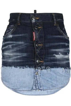 Dsquared2 Dames, Rokken, Blauw, Maat: 2XS Katoen