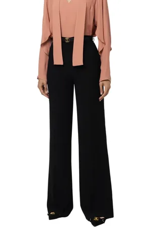 Elisabetta Franchi Dames, Broeken, Zwart, Maat: 2XL Poliester