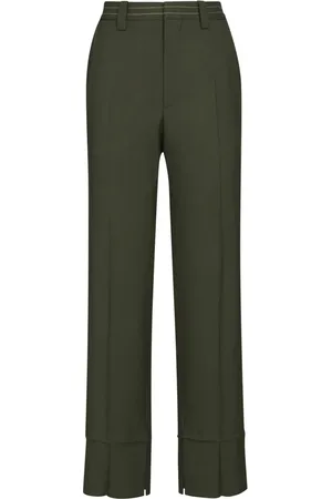 Marni Dames, Broeken, Groen, Maat: S Wol