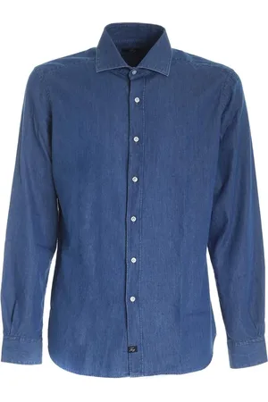 FAY Heren, Overhemden, Blauw, Maat: XL Katoen