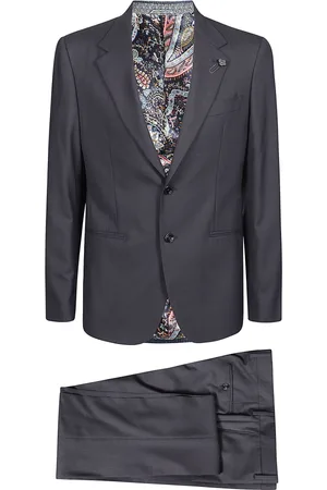 LARDINI Heren, Pakken, Blauw, Maat: L Wol