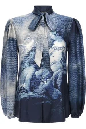 Roberto Cavalli Dames, Blouses & Shirts, Blauw, Maat: S Zijde
