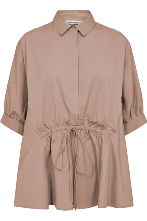 Co`Couture Dames, Blouses & Shirts, Bruin, Maat: M Katoen