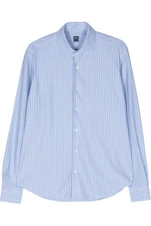 FEDELI Heren, Overhemden, Blauw, Maat: 4XL Katoen