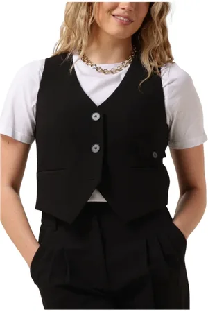 Co`Couture Dames, Jassen, Zwart, Maat: L Leer