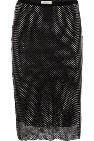 Sportmax Dames, Rokken, Zwart, Maat: L Leer