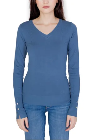 Guess Dames, Truien, Blauw, Maat: S Katoen