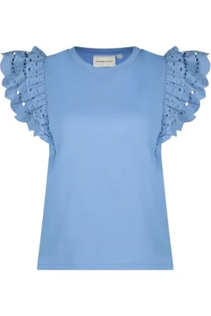 Fabienne Chapot Dames, Tops, Blauw, Maat: XL Katoen