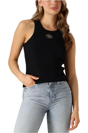 Liu Jo Dames, Tops, Zwart, Maat: 4XS Katoen