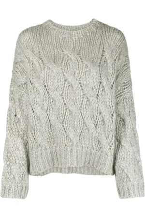 Brunello Cucinelli Dames, Truien, Grijs, Maat: M Wol