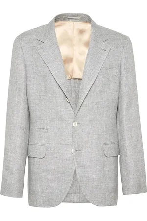 Brunello Cucinelli Heren, Jassen, Grijs, Maat: 2XL Wol