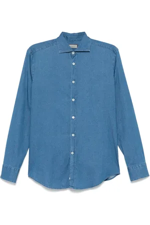 CANALI Heren, Overhemden, Blauw, Maat: L Katoen