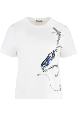 Burberry Dames, Tops, Wit, Maat: M Katoen