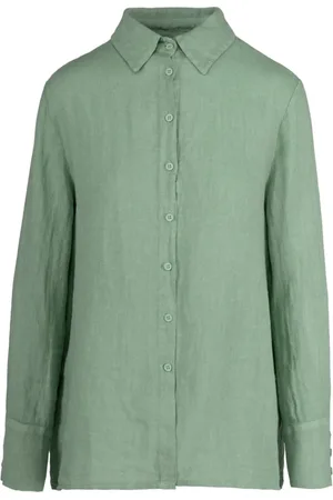 Bomboogie Dames, Blouses & Shirts, Groen, Maat: L Linnen