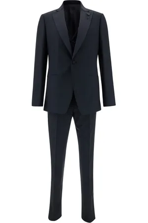 LARDINI Heren, Pakken, Blauw, Maat: S Wol