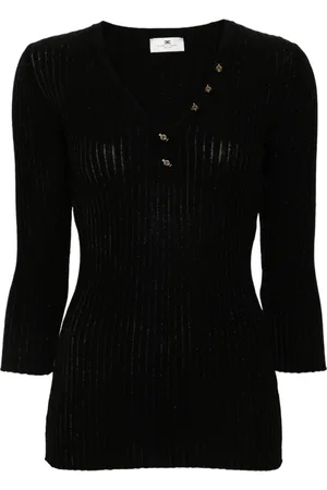 Elisabetta Franchi Dames, Truien, Zwart, Maat: XL