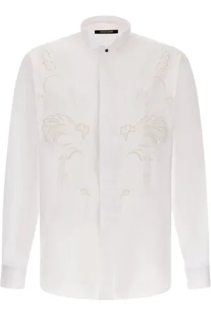 Roberto Cavalli Heren, Overhemden, Wit, Maat: 3XL Katoen