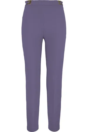 Elisabetta Franchi Dames, Broeken, Paars, Maat: 2XS Poliester