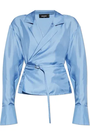 Dsquared2 Dames, Blouses & Shirts, Blauw, Maat: S Zijde