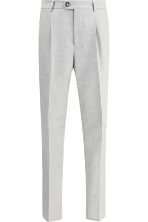 Brunello Cucinelli Heren, Broeken, Grijs, Maat: M Wol