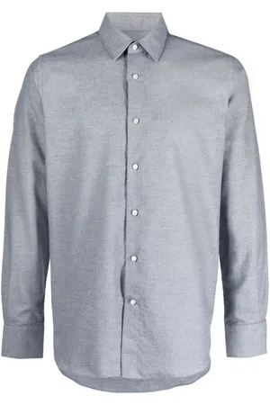 CANALI Heren, Overhemden, Grijs, Maat: 4XL Katoen