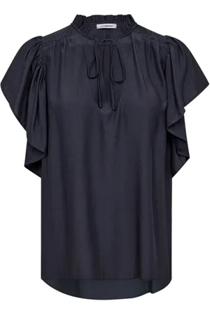 Co`Couture Dames, Blouses & Shirts, Blauw, Maat: S Viscose
