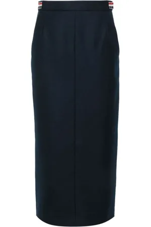 Thom Browne Dames, Rokken, Blauw, Maat: XS Wol