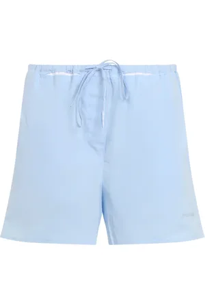 Miu Miu Dames, Korte broeken, Blauw, Maat: M Katoen