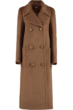 Stella McCartney Dames, Mantels, Bruin, Maat: M Wol
