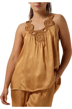 Summum Woman Dames, Tops, Bruin, Maat: XS Satijn