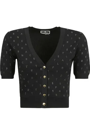 Elisabetta Franchi Dames, Truien, Zwart, Maat: L Viscose