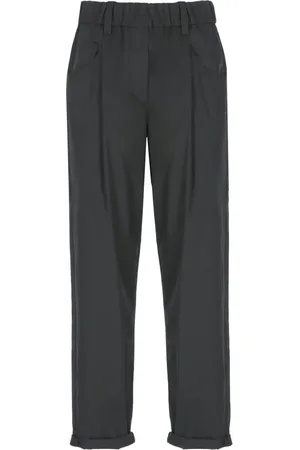 Brunello Cucinelli Dames, Broeken, Zwart, Maat: XS Katoen