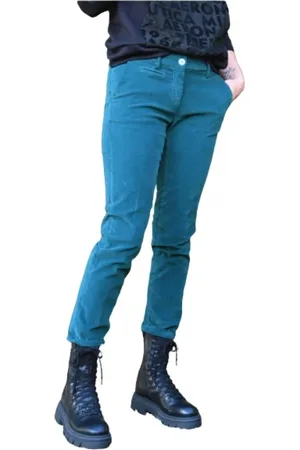 Masons Dames, Broeken, Groen, Maat: XS Velours