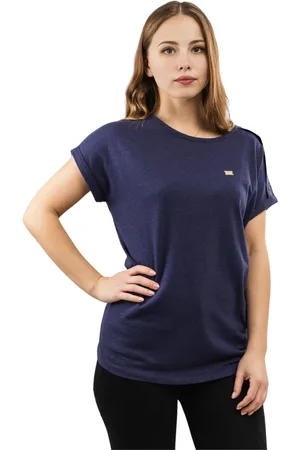 EA7 Dames, Tops, Blauw, Maat: S Katoen
