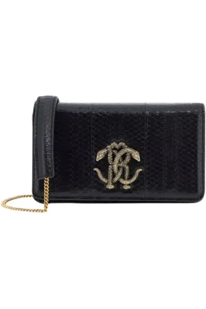 Roberto Cavalli Dames, Tassen, Zwart, Maat: ONE Size Katoen
