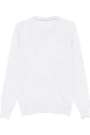 Brunello Cucinelli Heren, Truien, Wit, Maat: 3XL Linnen