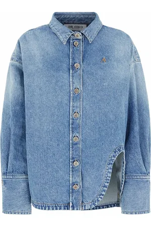 The Attico Dames, Jassen, Blauw, Maat: L Denim