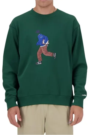New Balance Heren, Sweatshirts & Hoodies, Groen, Maat: S Katoen