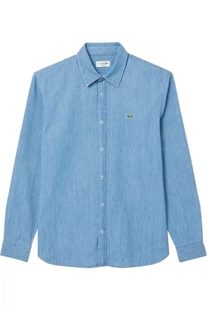 Lacoste Heren, Overhemden, Blauw, Maat: XL Denim
