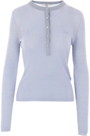Chloé Dames, Truien, Blauw, Maat: M Wol