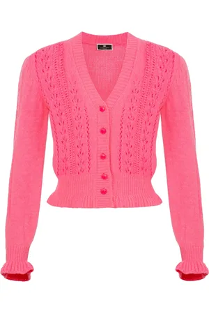 Elisabetta Franchi Dames, Truien, Roze, Maat: XL Wol