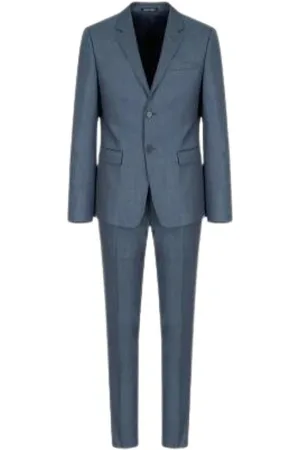 Emporio Armani Heren, Pakken, Blauw, Maat: XL Wol