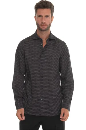 Emporio Armani Heren, Overhemden, Zwart, Maat: M