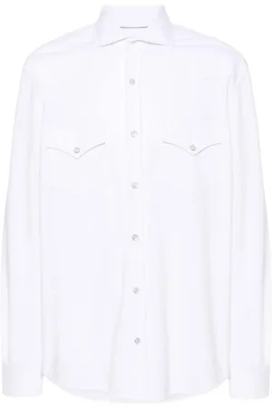 Brunello Cucinelli Heren, Overhemden, Wit, Maat: XL Katoen