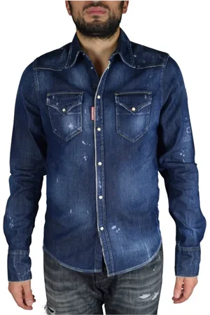 Dsquared2 Heren, Overhemden, Blauw, Maat: S Denim