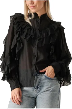 Aaiko Dames, Blouses & Shirts, Zwart, Maat: M Chiffon