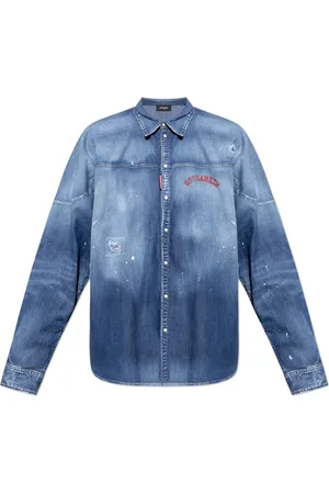 Dsquared2 Heren, Overhemden, Blauw, Maat: S Denim