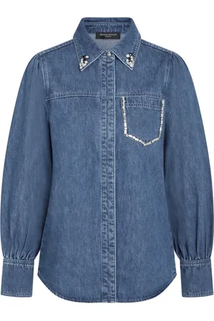 Bruuns Bazaar Dames, Blouses & Shirts, Blauw, Maat: M Denim