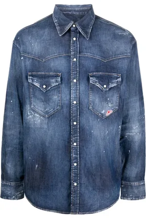 Dsquared2 Heren, Overhemden, Blauw, Maat: L Denim