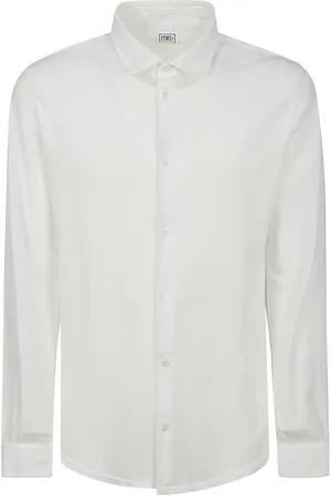 FEDELI Heren, Overhemden, Wit, Maat: 2XL Katoen